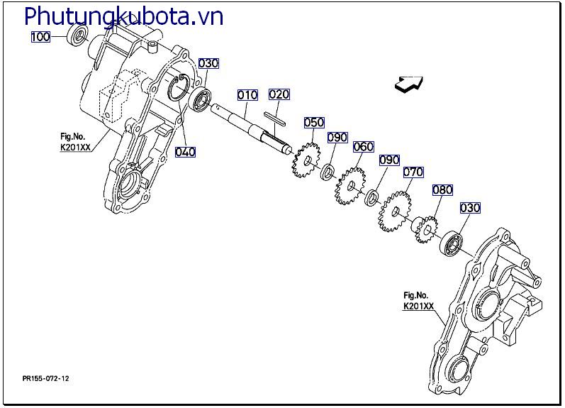 Trục nhông truyền động